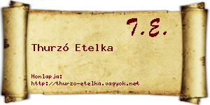 Thurzó Etelka névjegykártya